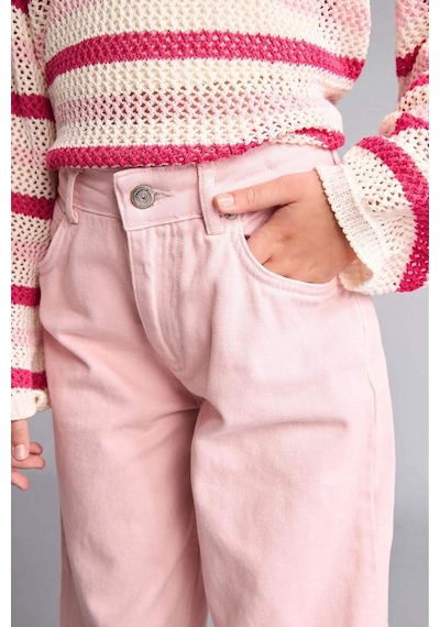 Defacto Barrel Fıt Esnek Bantlı Paça Gabardin Açık Pembe Pantolon Kız Çocuk H9011a826aupn693 Pembe-pn693
