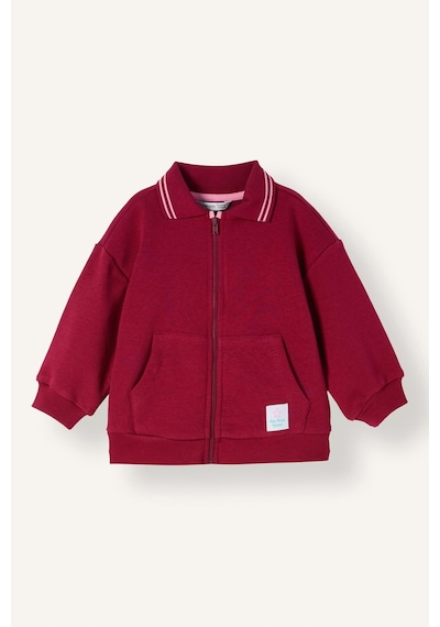 Defacto Polo Yaka Cepli Kalın Sweatshirt Hırka Kız Bebek I0629a526aubr239 Bordo-br239