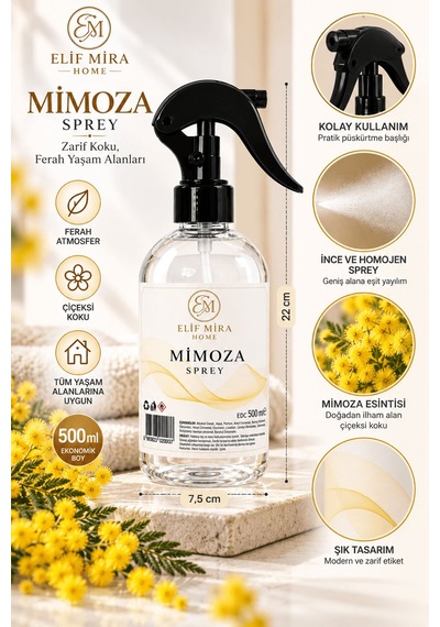 Oda Kokusu Sprey Mimoza Kalıcı Oda Parfümü 500 Ml