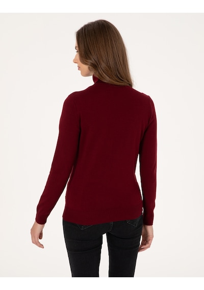 Pierre Cardin Kadın Vişne Kazak /triko 50315747-vr223 Vişne