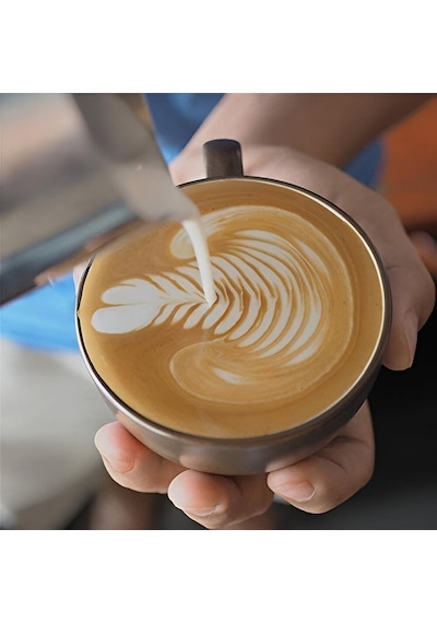 Paslanmaz Çelik Sütlük - Barista Süt Isıtıcı & Köpürtücü Latte Art Pitcher Küçük & Büyük Boy Seçenekli, Ocak Üstü Çelik Süt Potu 550 Ml