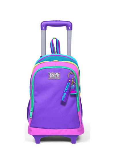 Coral High Kids Pembe Pastel Renkli Üç Bölmeli Çekçekli Okul Sırt Çantası 23959
