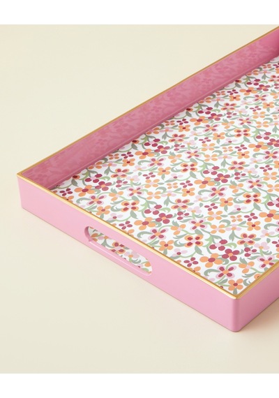 Country Bloom Tepsi 40x26 Cm Pembe