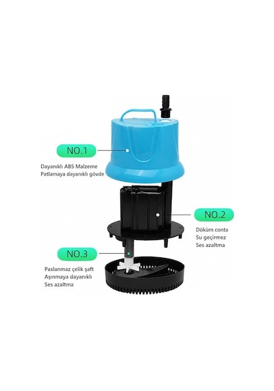 Pm-37799 5800l/h 125w Dalgıç Akvaryum Sessiz Su Pompası Belirtilmemiş