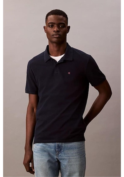 Calvin Klein Erkek Polo Yaka Pike T-shirt - Lacivert-8757 Dark Sapphire