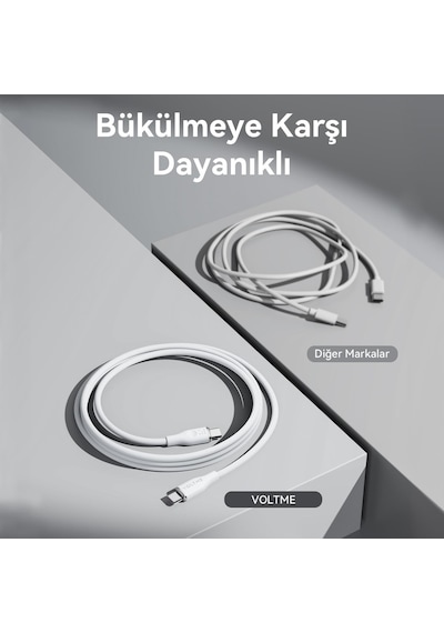 Voltme C2031 Powerlink Moss 100w Type-c Şarj Kablosu 1m 5a-beyaz