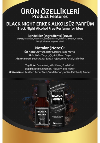 Gökçek Şifa Black Night Erkek Parfüm EDP 10 ML