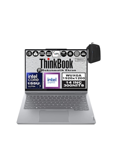 Lenovo ThinkBook 14 2-in-1 G4 IML 21MX002VTRF23 Ultra 7 155U 64 GB 2 TB SSD 14" Free Dos Dizüstü Bilgisayar + Zetta Çanta