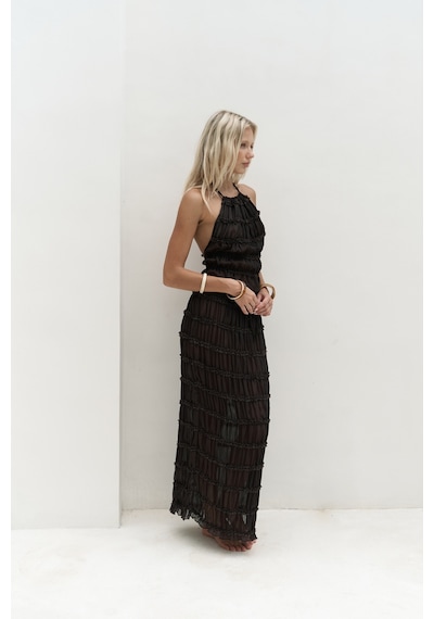 Mai Collection Mai Studios Co. Sofi Transparan Kahve Crop Etek Takım Kahve