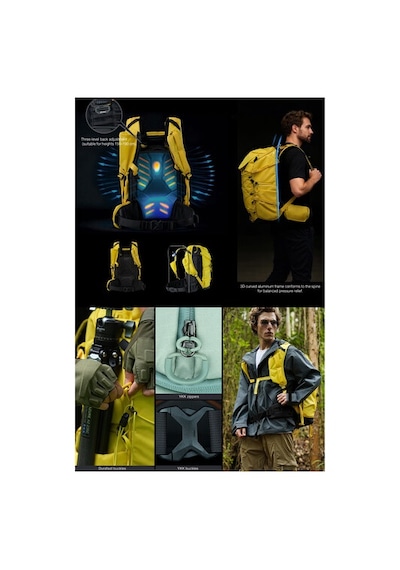 Leofoto All-in-one Travel & Outdoor Camera Backpack With Medium Insert Yellow, 35l