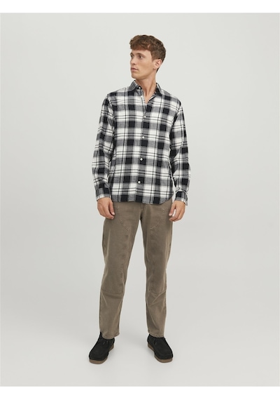Jack & Jones Jack&jones Rahat Kesim Beyaz-siyah Erkek Gömlek 12227596 001
