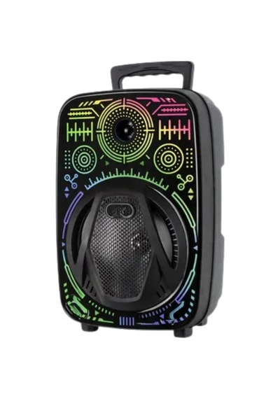 Hubrendy Tekno Taşınabilir Bluetooth Speaker Mikrofonlu Rgb Işıklı Karaoke Ses Sistemi