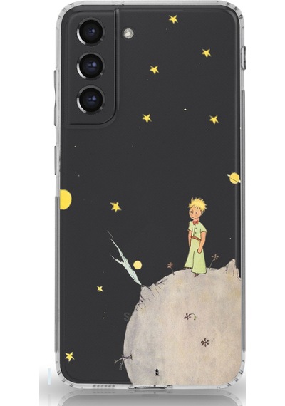 Samsung Galaxy S21 Fe Uyumlu Küçük Prens Tasarımlı Baskılı Silikon Kılıf Renkli