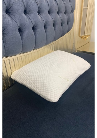 Rudu Hidrojel Hydrogel Kılıf Visco Visko Bütün Sünger Yastık 60x40x15 Cm 1350 Gr Omuz/boyun Destekli Beyaz - Yeşil