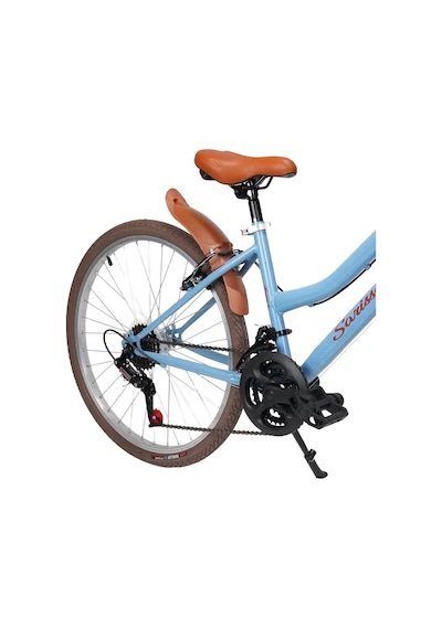 Sarissa Vintage 24" Jant 21 Vites Çelik Kadro V Fren Unisex Şehir Bisikleti Mavi Kahverengi Lastik Mavi