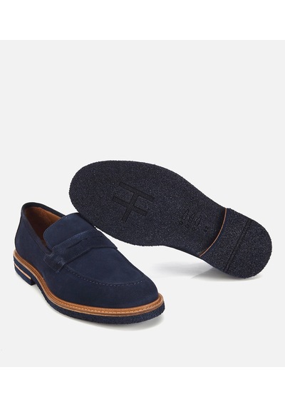 Hotiç Erkek Süet Deri Lacivert Klasik Loafer