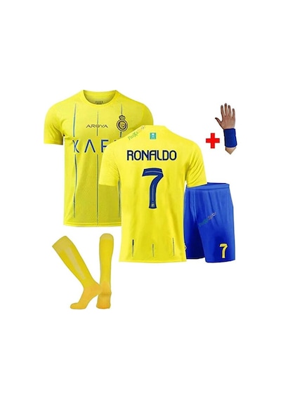 Al-nassr Yeni Sezon Ronaldo Çocuk Forması Şort Çorap Bileklik Hed Sarı
