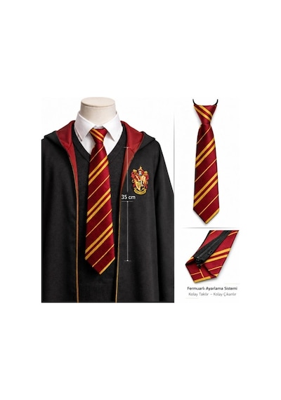 Freedom Store Harry Potter Gryffindor Fermuarlı Ayarlanabilir Kravat Bordo