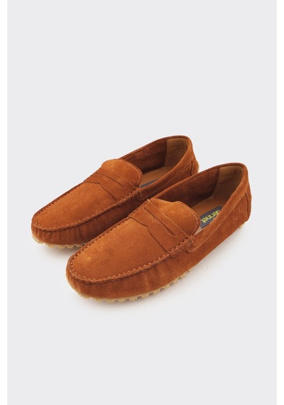 Derinet Hakiki Deri Erkek Loafer Taba Süet Taba Süet