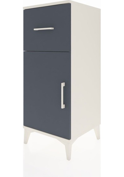 Hyperion Komodin Tek Raflı Tek Çekmeceli Tek Kapaklı 44x44x106 Aytaşı-antrasit Aytası