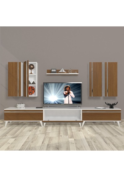 Decoraktiv Eko 8d Mdf Retro Tv Ünitesi Tv Sehpası Beyaz - Ceviz