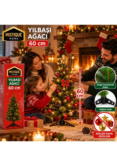 60 Cm Dekoratif Yapay Yılbaşı Çam Ağacı Mini Noel Ağacı