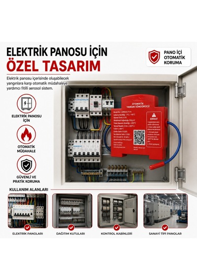 Elektrik Panosu Otomatik Yangın Söndürücü 20 Gr Aerosol Fitilli Sistem