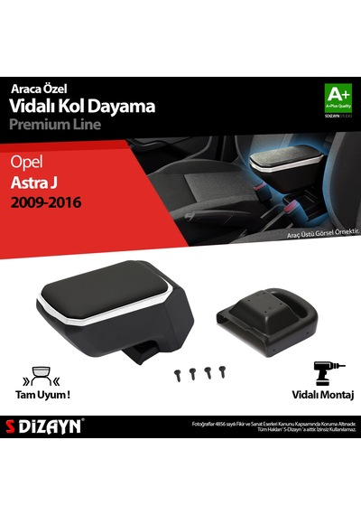 S-dizayn Opel Astra J Abs Vidalı Kol Dayama Kolçak Gri 2009-2016