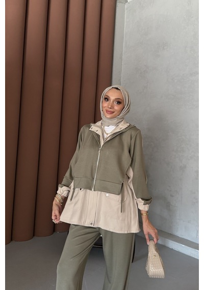 Riella Butik Alya Tesettür Takım Haki