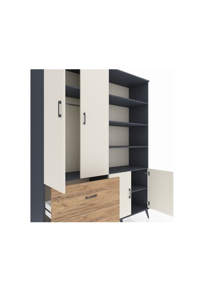 Hyperion Gardrop 7 Raflı 2 Çekmeceli Tek Askılı 176x44x221 Antrasit-aytaşı/çam Aytaşı/çam Hyperion Gardrop 7 Raflı 2 Çekmeceli Tek Askılı 176x44x221 Antrasit-aytaşı/çam Aytaşı/çam