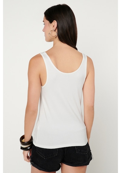 AC&Co / Altınyıldız Classics Kadın Beyaz Yumuşak Dokulu Nefes Alabilen Rahat Slim Fit Bisiklet Yaka Esnek Örme Atlet