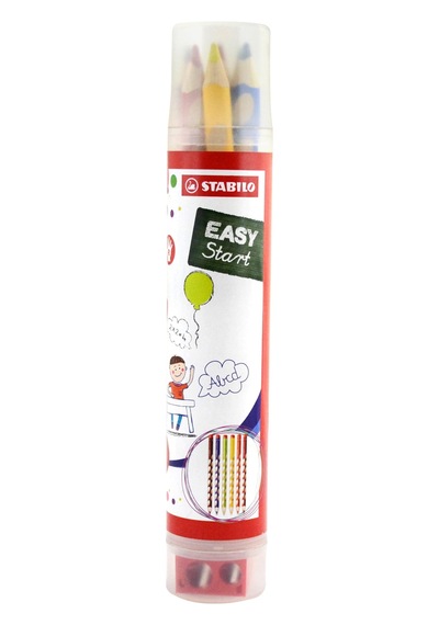 Stabılo Easycolors - Ergonomik Kuru Boya Kalemi - 6 Renkli Tüp - Sağ 124-Pembe