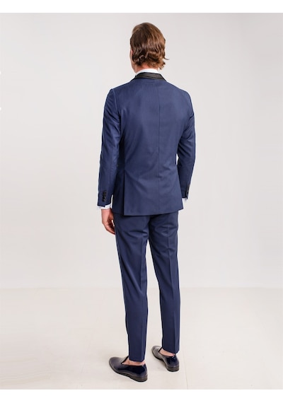 Dufy Lacivert Erkek Modern Fit Şal Yaka Smokin Takım - 61328 Lacivert