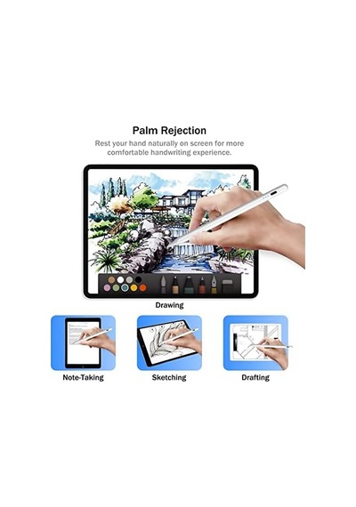 Cisteen İpad İçin Kalem 2022-2018 , Led Göstergeli, Eğim Sensörü Avuç İçi Reddetme Kalemi Apple İpad 10/9/8/7/6. Nesil, İpad Air 5./4./3. Nesil, İpad Pro 11 Ve 12.9", İpad Mini 6/5