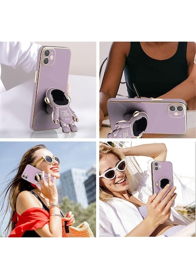 Apple Uyumlu iPhone 11 Kılıf Astronot Seri Stant Silikon Kapak