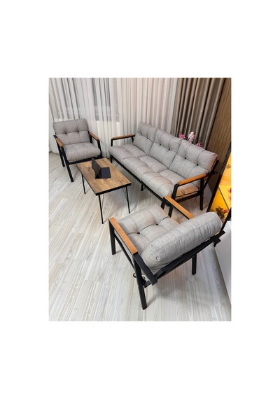 Houseart Balkon, Bahçe,teras,cafe - Salon - Metal Kanepe Koltuk Takımı - 3 1 1 Sehpa Gri Houseart Balkon, Bahçe,teras,cafe - Salon - Metal Kanepe Koltuk Takımı - 3 1 1 Sehpa Gri
