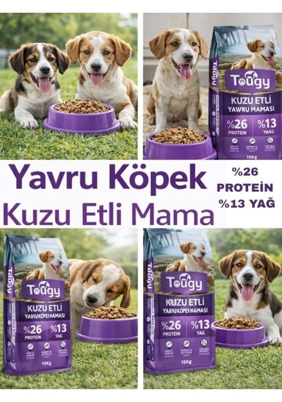 Tougy Kuzu Etli En İyi Yavru Köpek Maması 15 Kg %26 Protein %13 Yağ Hassas Sindirim,