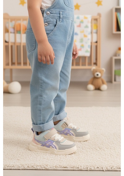 United Colors Of Benetton Beyaz Lila Cırtlı Kız Çocuk Spor Ayakkabı Bnı-11092 P Beyaz-lila