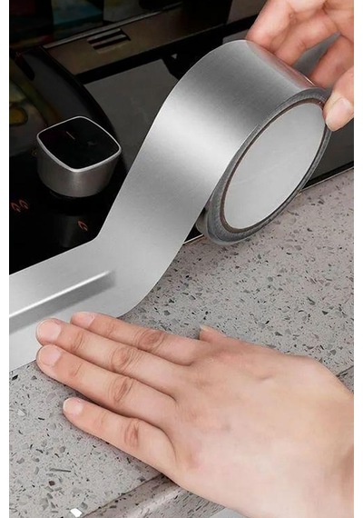 Thentech Su Geçirmez Yüksek Isıya Dayanıklı Alüminyum Bant Lavabo Ocak Kenarı Bant 5mt Güçlü Bant