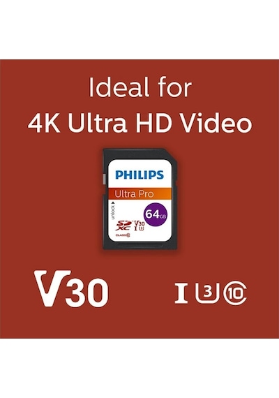 Philips 64gb Sd Kart Ultra Pro V30 Uhs-ı U3 4k Performansı