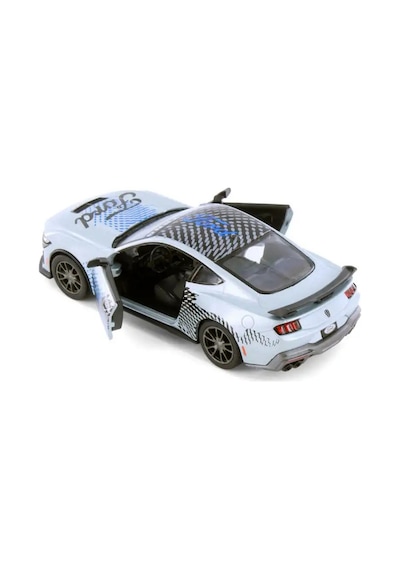 Kinsmart 2024 Ford Mustang Dark Horse 1:38 Çek Bırak Metal Model Araba Gri - Özel Livery Seri