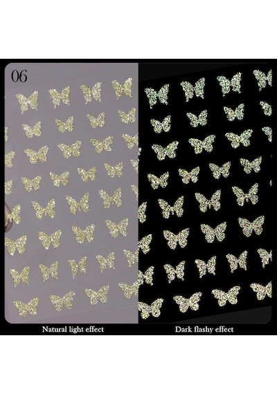3d Reflektif Efekt Nail Art Sticker Model - 6 55881-6