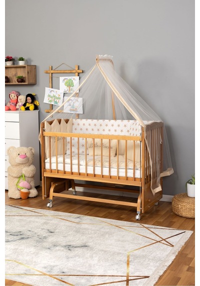 Ahşap Beşik Anne Yanı Beşik Doğal Vernikli 60x120 Krem Prenses Uyku Seti Yatak Tekerlekli Ahşap Ahşap Beşik Anne Yanı Beşik Doğal Vernikli 60x120 Krem Prenses Uyku Seti Yatak Tekerlekli Ahşap