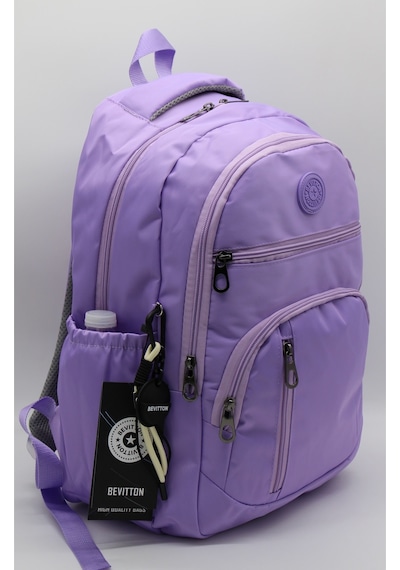 Lila Unisex Okul Çantası Su Geçirmez Kumaş Unisex Okul Sırt Çantası 1700 Mor