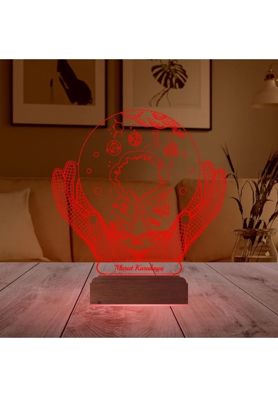 Luvivia Kimyager Kimya Öğretmeni Hediye Kişiye Özel 3d Lamba - Masa Gece Lambası V2 Şeffaf