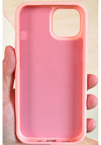 İphone 15 Yıldız Tozu Premium Pembe Silikon Kılıf