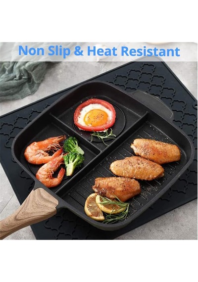 Silikon Bulaşık Kurutma Matı, Kaymaz Ve Kolay Temizlenebilir Silikon Mat, Isıya Dayanıklı, Bulaşıklar Ve Tezgah Üstü İçin, Buzdolabı Çekmece Astarı Gri 40x30cm Açık Gri - Çok Renkli