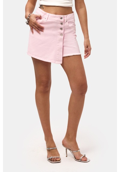Itsbasic Kadın Pembe 6s6-98 Denim Şort Etek