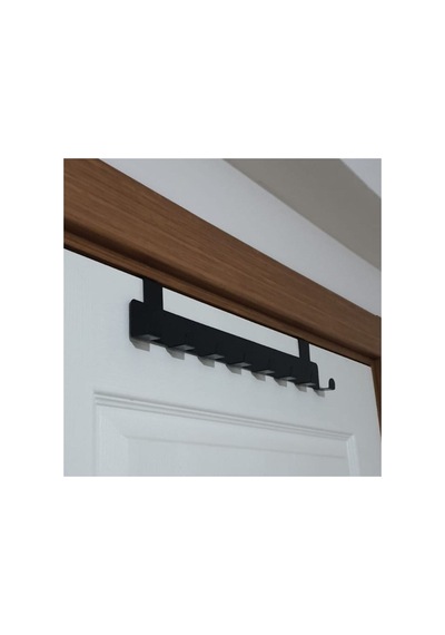 Askılık - Siyah Metal Kapı Arkası Askılık Organizer Mutfak Banyo Askılık Siyah - 927631629 Siyah