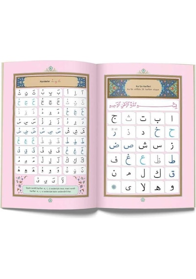 İsme Özel Çocuk Pembe Hediyelik Set Seccade Elif Ba 99 İnci Tesbih Çok Renkli